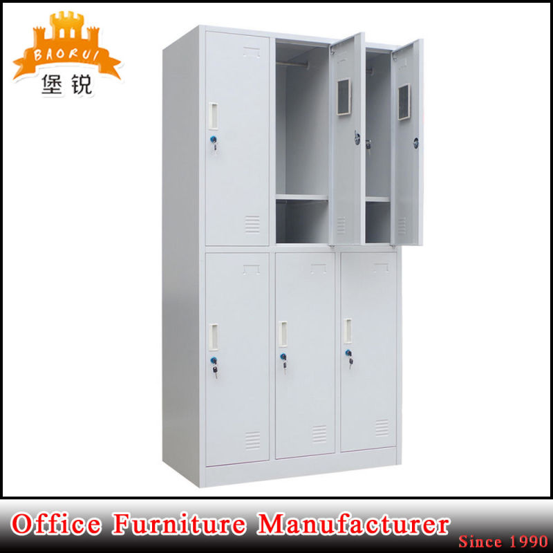 Colorful Metal Office Clothes Wardrobe Locker with Six Door