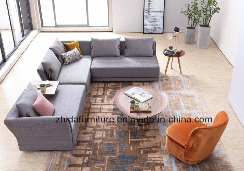 Chinese Grey Sofa Module Corner Sofa Nordic Fabric Sofa