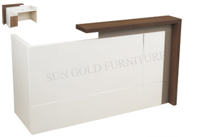 Modern Curved High Glossy White Salon Reception Desk (SZ-RT018)