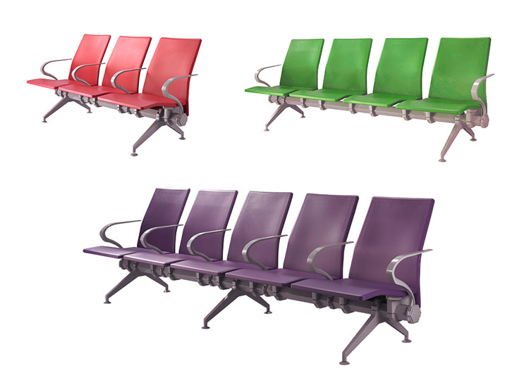 Airport Hospital Reception Waiting Room Seating PU 3 Seater Chair Bench