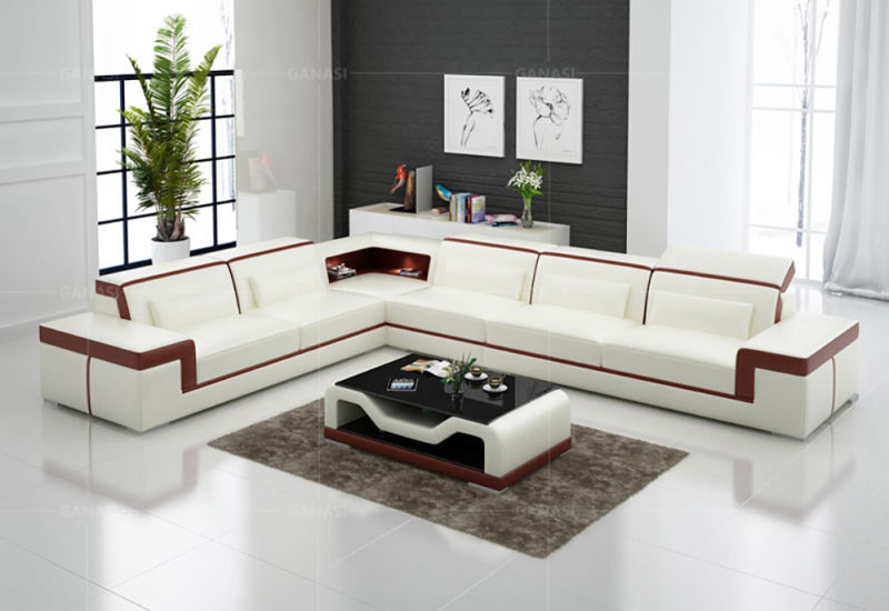 L Shape Modern Leather Sofa Set Design Home Furniture Sofa