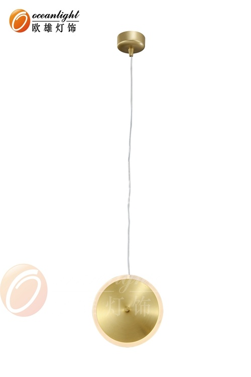 LED Aluminum Acrylic Pendant Light, Modern Pendant Lamp with Copper Natural Color