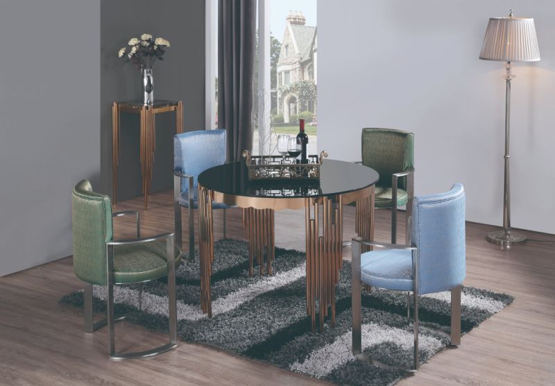 Royal Design Dubai UAE Style Modern Dining Tables with Metal Base for Dining Room Home Furniture