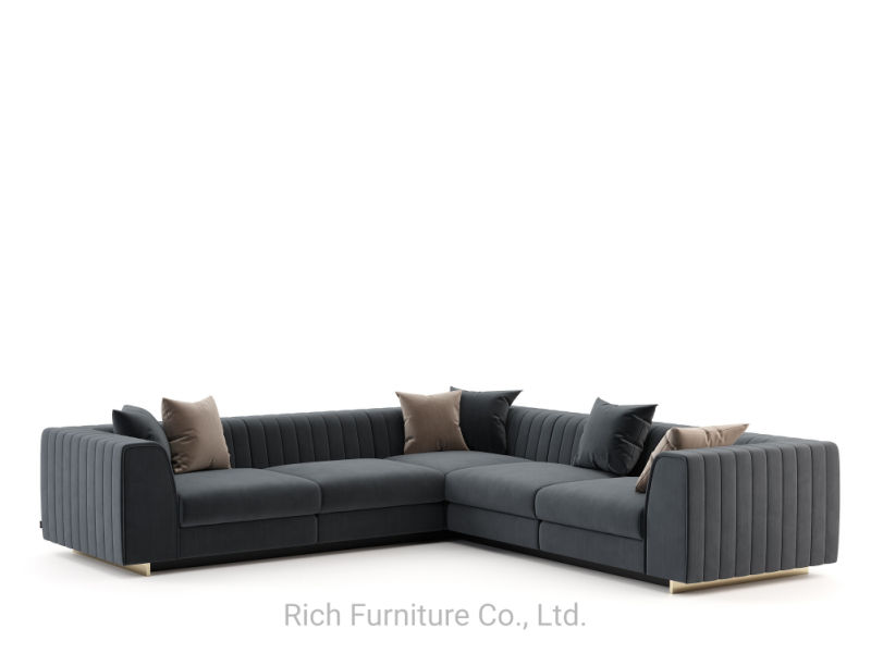 Nordic Sofa Living Room Furniture Solid Wood Frame Fabric Sofa Sectional Sofa
