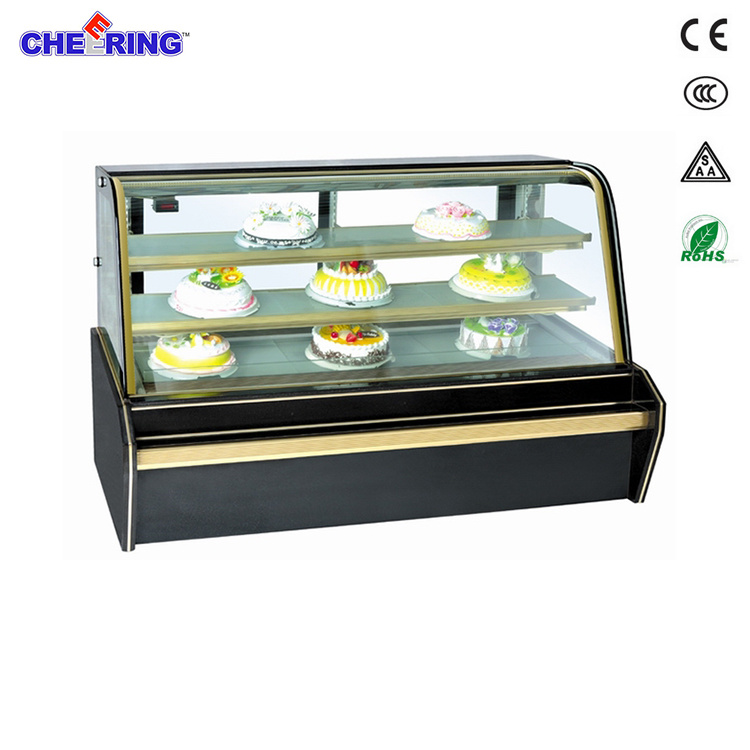 New Refrigerated Cake Showcase Curved Commercial Cake Display Case Glass Display Case
