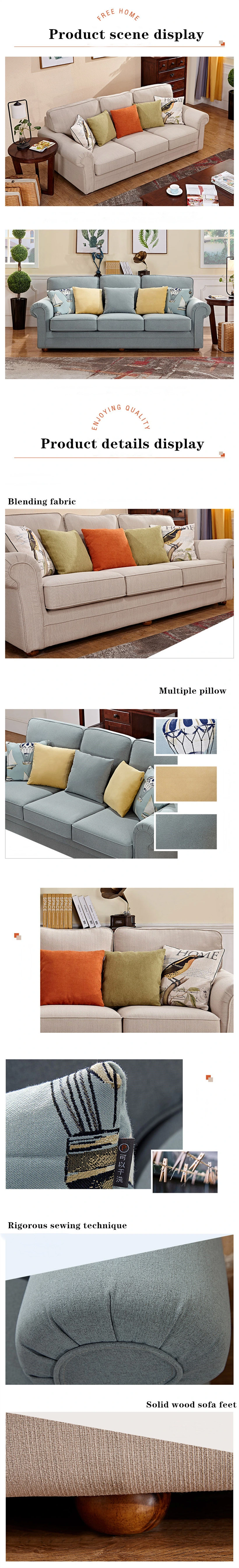 American Style Modern Cloth #Sofa Double Combination Hotel Small Room Style Cloth #Sofa 0150-2