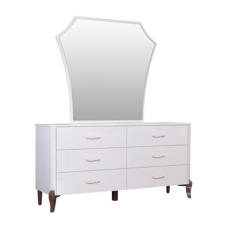 Bedroom Furniture Luxury Style High Glossy Painting Dressing Table with Mirror Dresser
