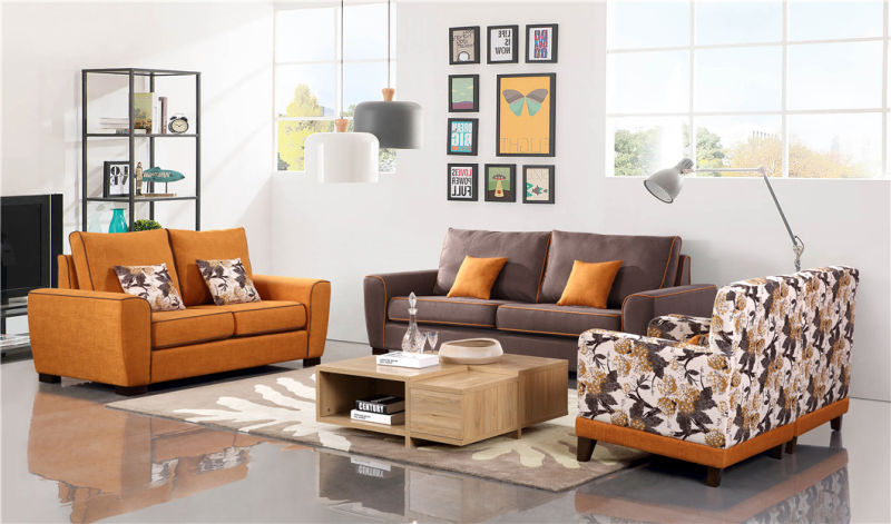 Modern Furniture Living Room Fabric Leisure Wooden Sectional Sofa Set