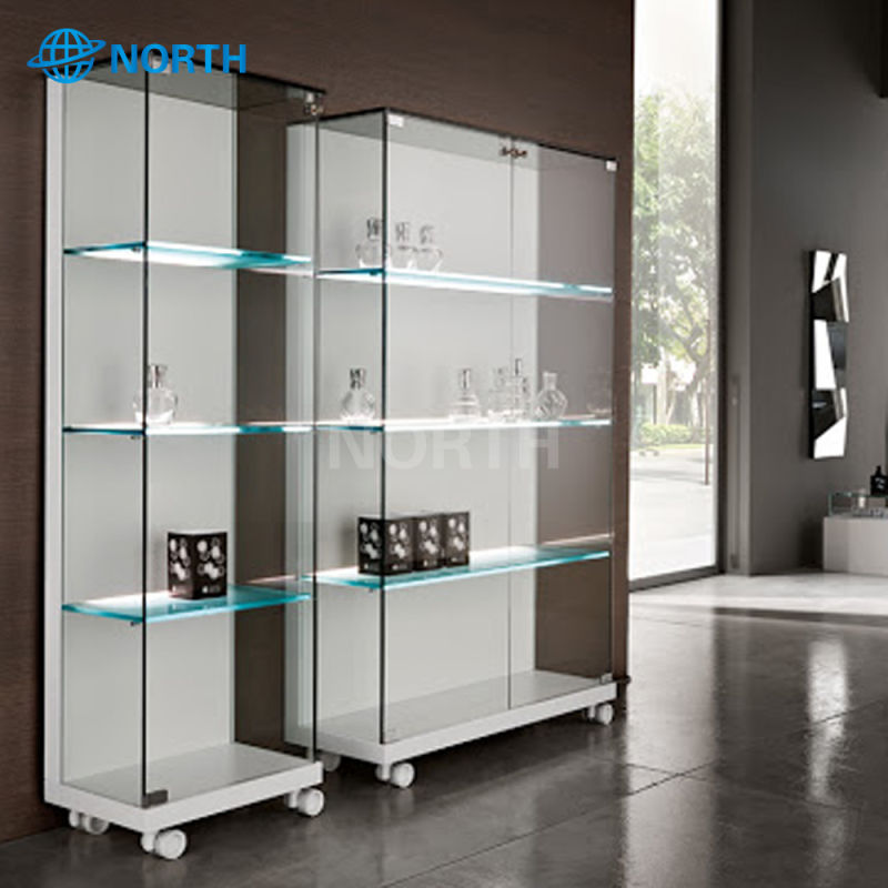 Customized Free Standing Glass Tower Showcase Display Cabinet, Glass Cabinets Display Showcase