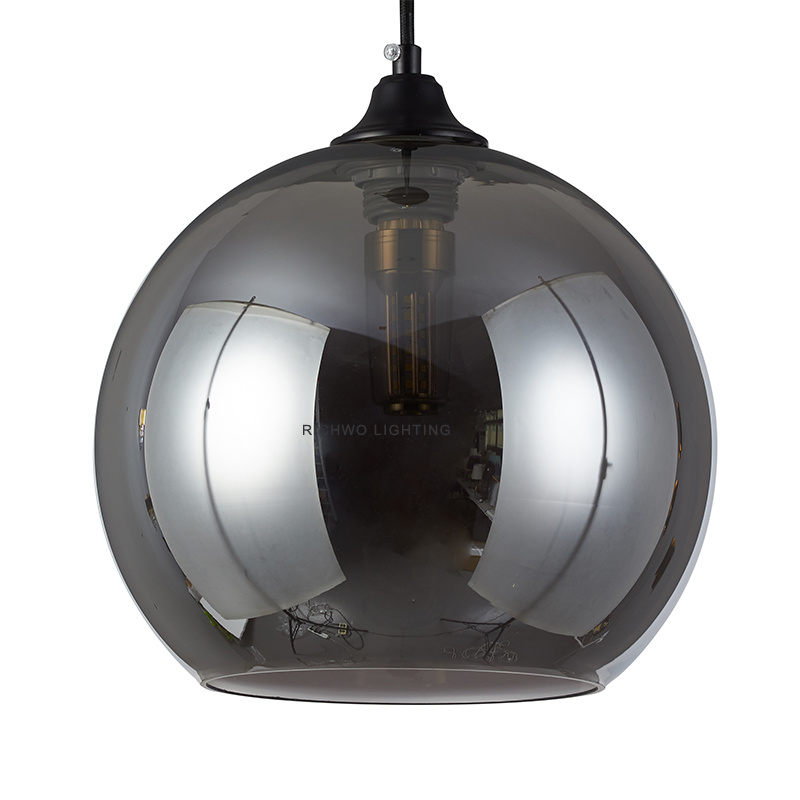 Modern Minimalist Light Luxury Dining Room Bedroom Single Head Round Glass Pendant Lighting Nordic Bedside Pendant Lamp