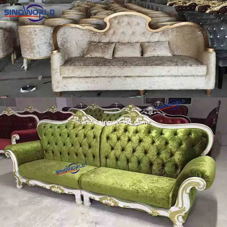 Salon Antique Vintage Wood Velvet Leather Chaise Lounge Sofa Chair