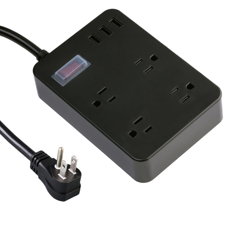 China Supply Outdoor Power Strip 4 Outlets 3.4A USB Ports