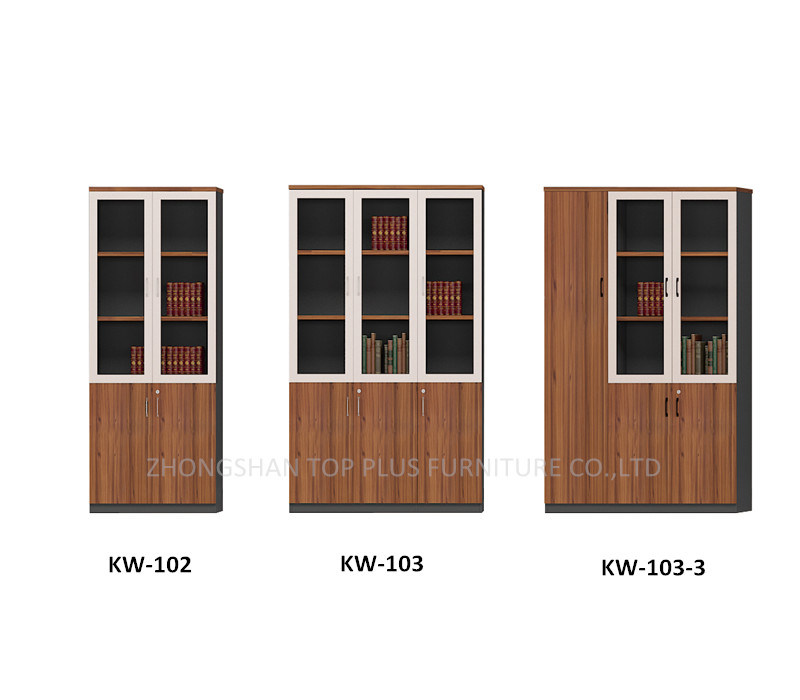 Wooden Office Furniture 3-Doors Bookcase Bookshelf File Cabinet (KW-103-3)