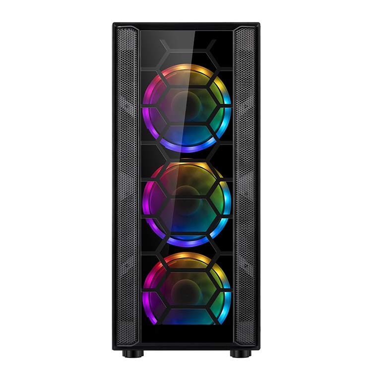 F07 Desktop PC Gabinete for Gaming with Acrylic Side Panel