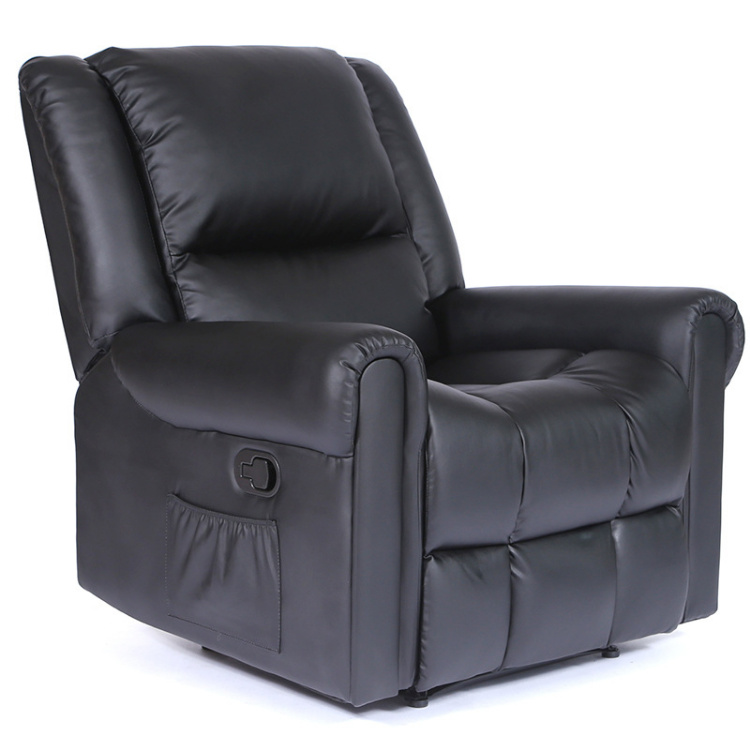 Luxury Living Room Furniture Message Sofa Manual Recliner PU Sofa