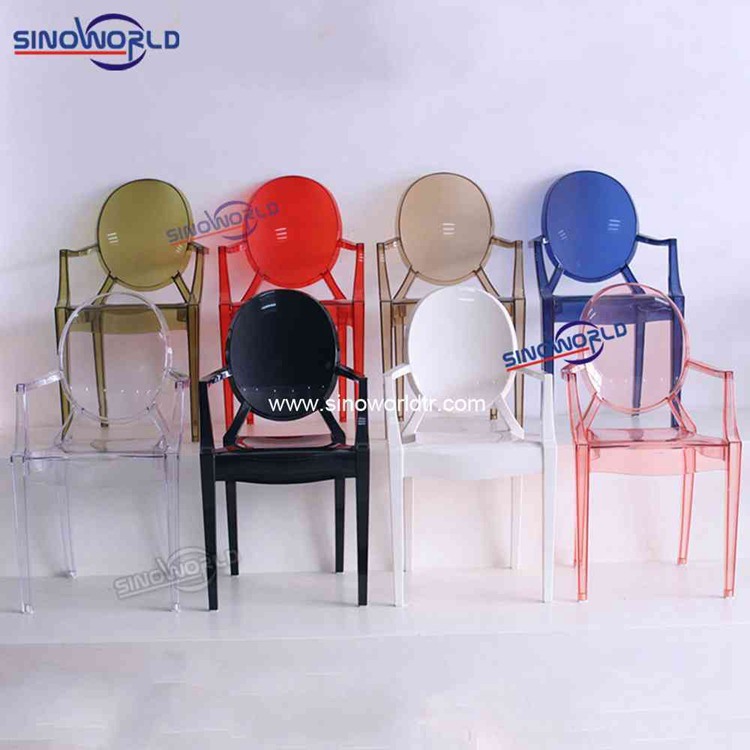 Modern Acrylic Clear Crystal Transparent Wedding Oval Back Support Chair