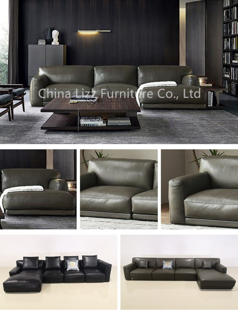 Modern Home Furniture Set Leather L Shape Corner Sofa
