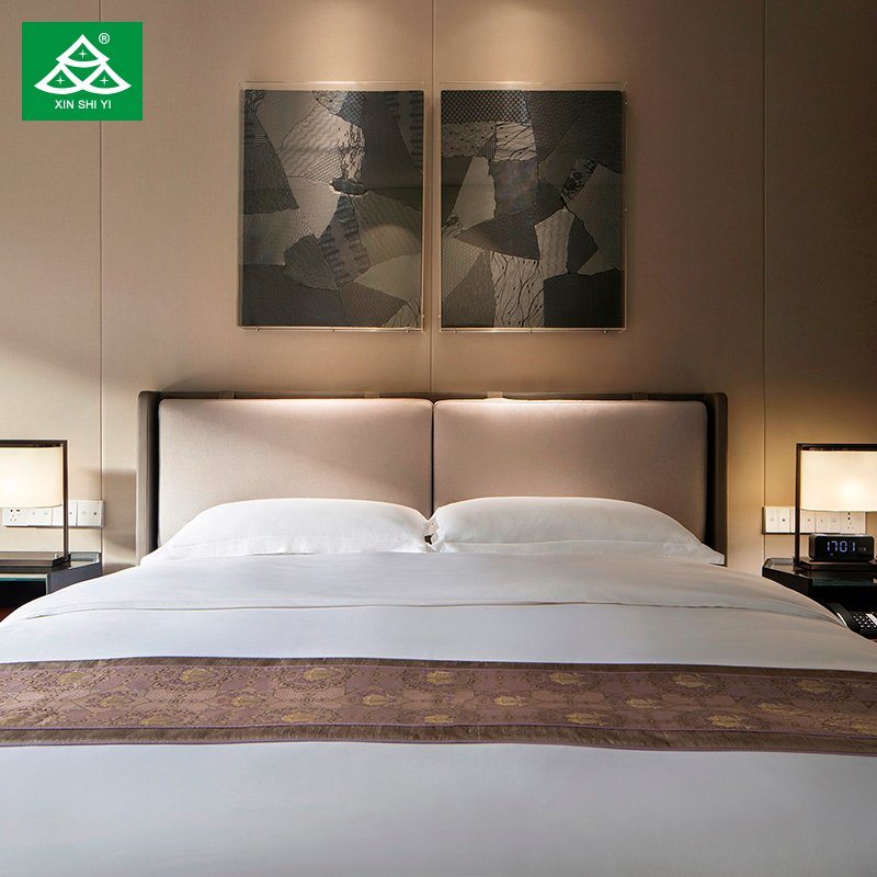 Fashion Design Melamine Double King Bed Hotel Bedroom Furniture