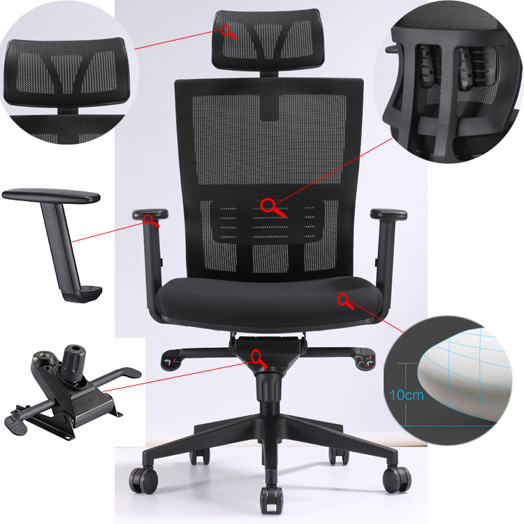 Ergonomic Office Chair Secretary Office Swivel Meeting Chair Certified Mesh Chair