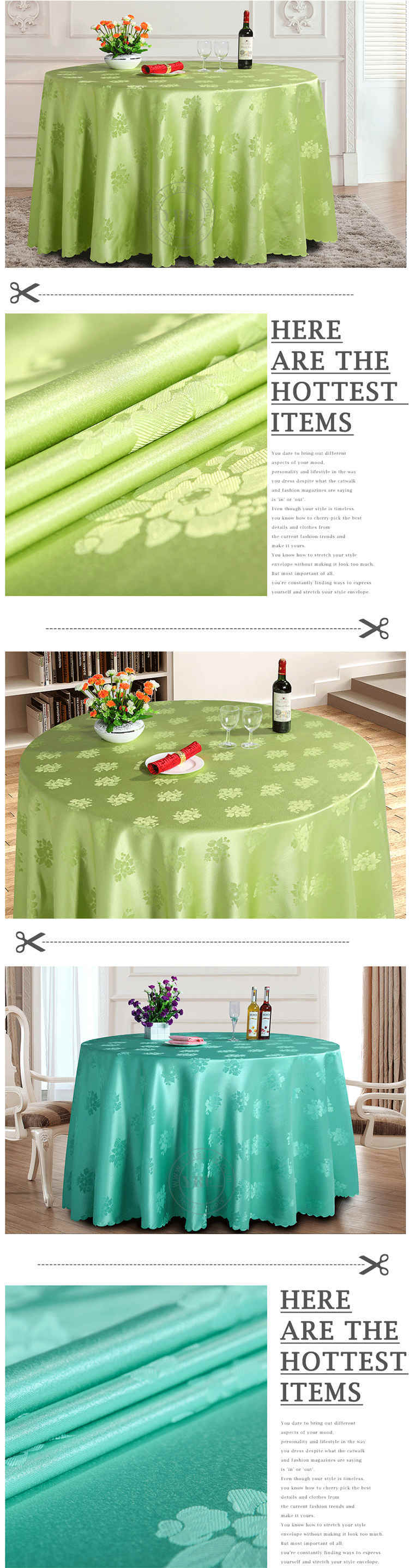 Decoration Round Table Runner Disposable Plastic Sound Table Cloth Solid Color Sound Table Cover