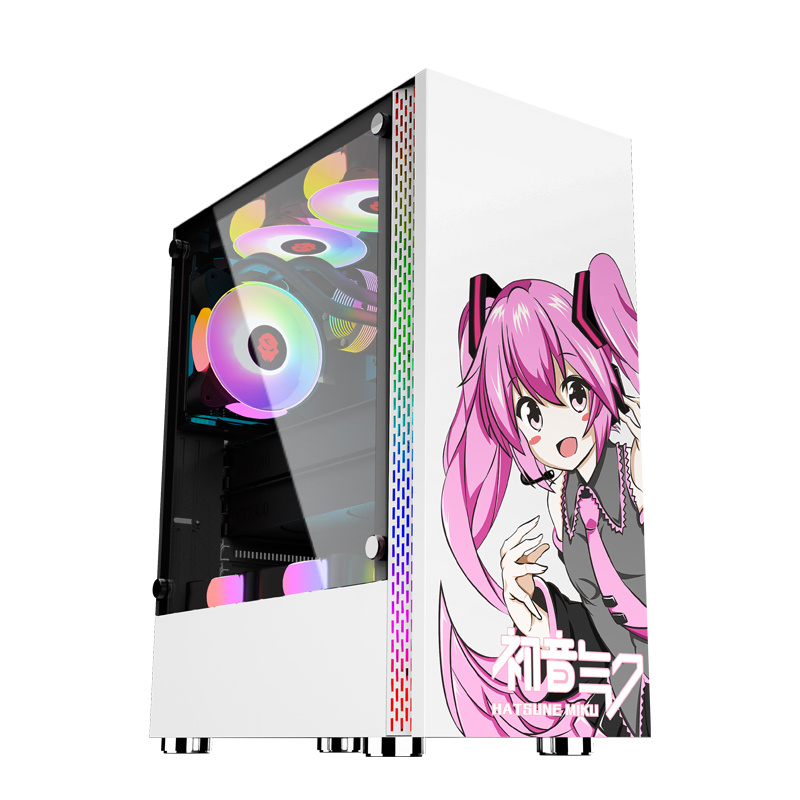 Best Selling Hot Cartoon Model RGB Fan ATX Desktop Computer Case for Gaming