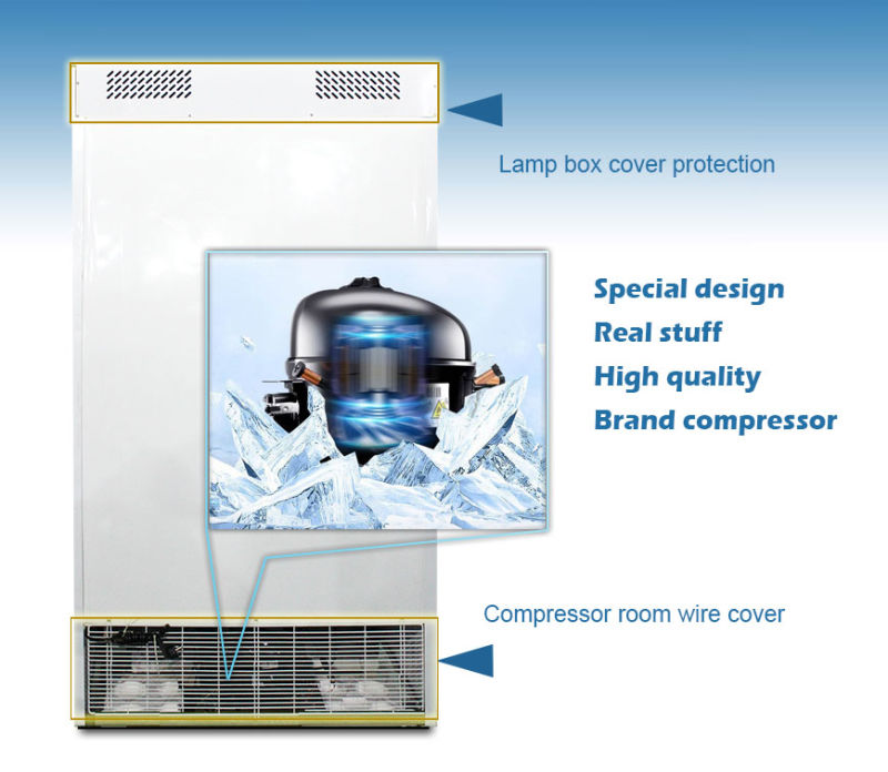 Commercial Big Capacity Vertical Showcase Beverage Cooler Upright Showcase Sliding Door 660L Model: Lsc-660y (BLACK)