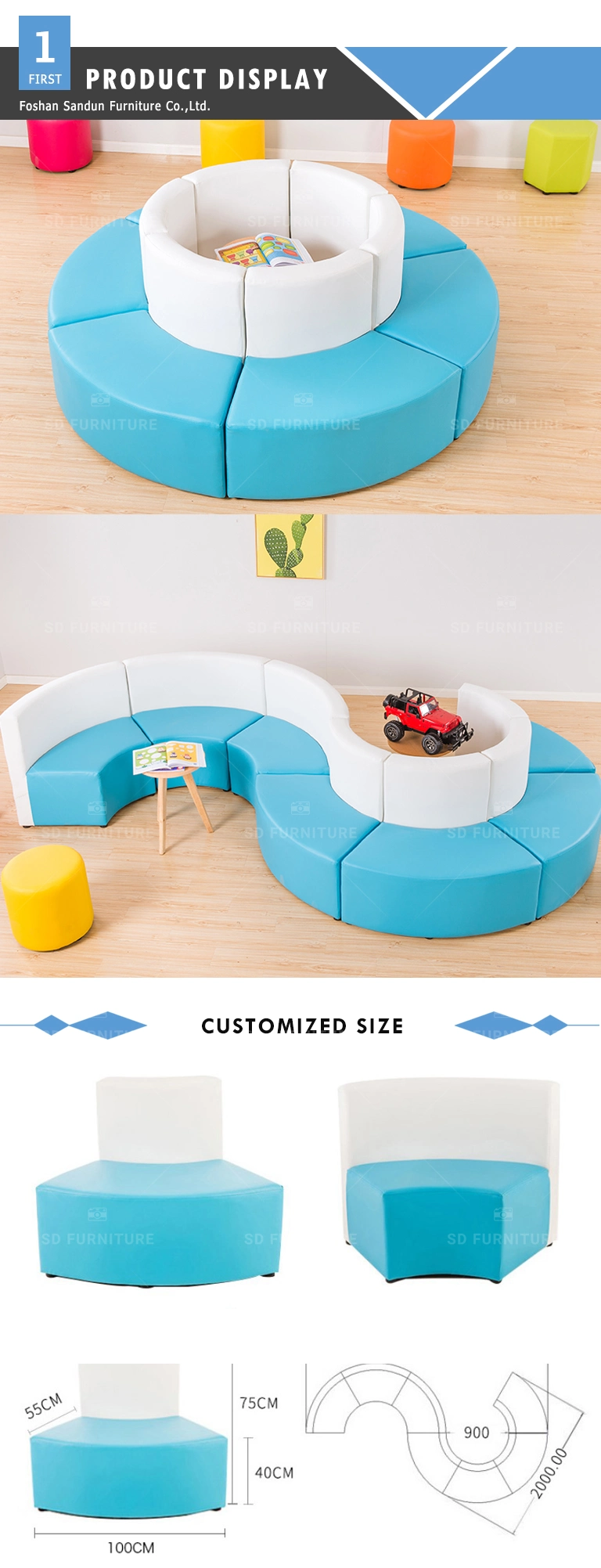 Wholesale Waiting Room Waterproof Colorful Round Recliner Sofa Couch