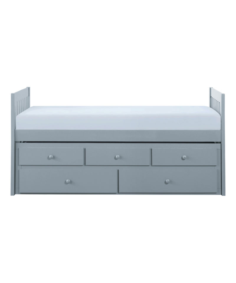 Twin Bed Frame with Storage, Bed with Trundle Solid Wood Beds