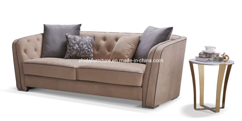 Dubai Luxury Living Room Hotel Furniture Genuine Leather Sofa