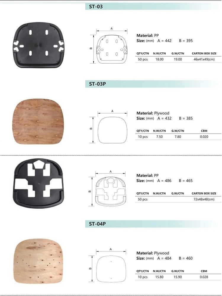 Office Chair Parts Plywood Chair Seat and Plastic Seat Shell