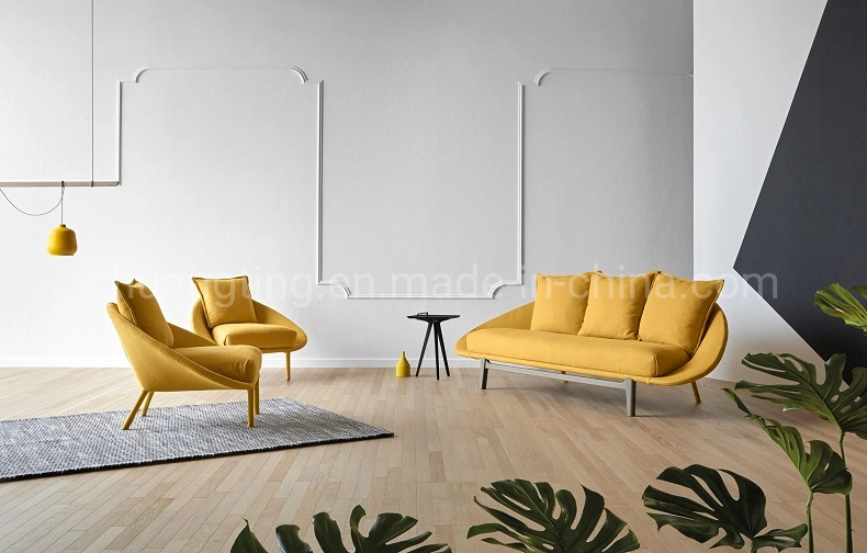 Simple Upholstered Copper Nail Vintage Style Velvet Lounge Sofa