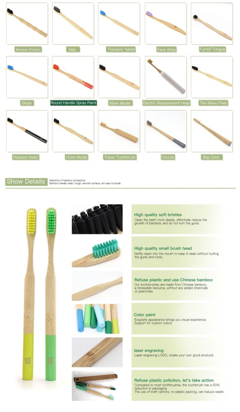 Bamboo 100% Bamboo Toothbrush with Bamboo Case for Travel