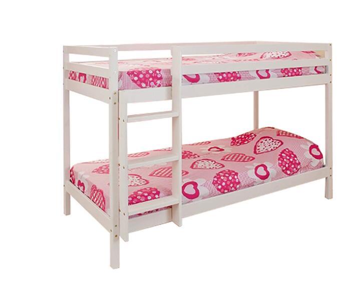 Wooden Furniture White Solid Wood Bunk Bed