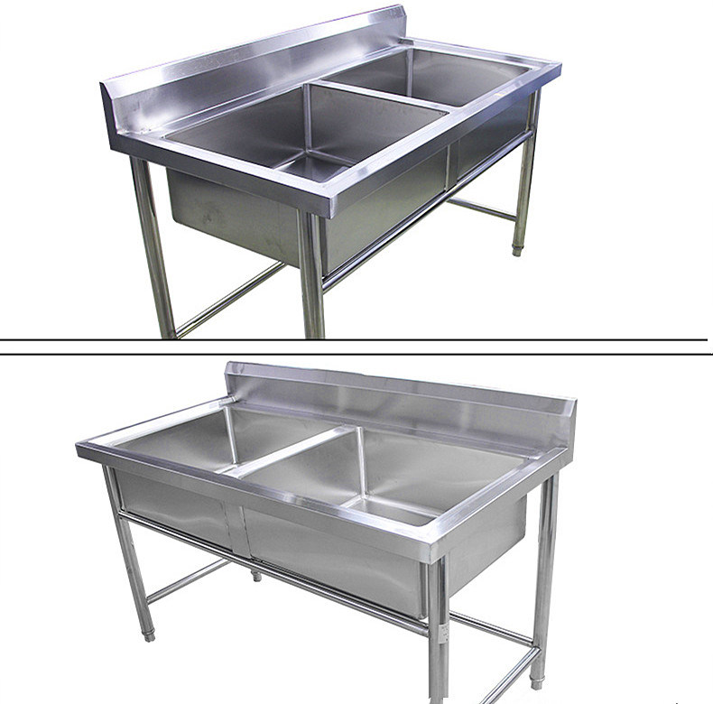Kitchen Table Top Commercial Worktable Stainless Steel Sink Table