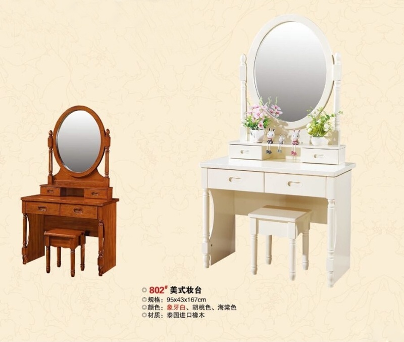 Vanity Makeup Desk Love Style Dressing Table with Mirrors Drawers