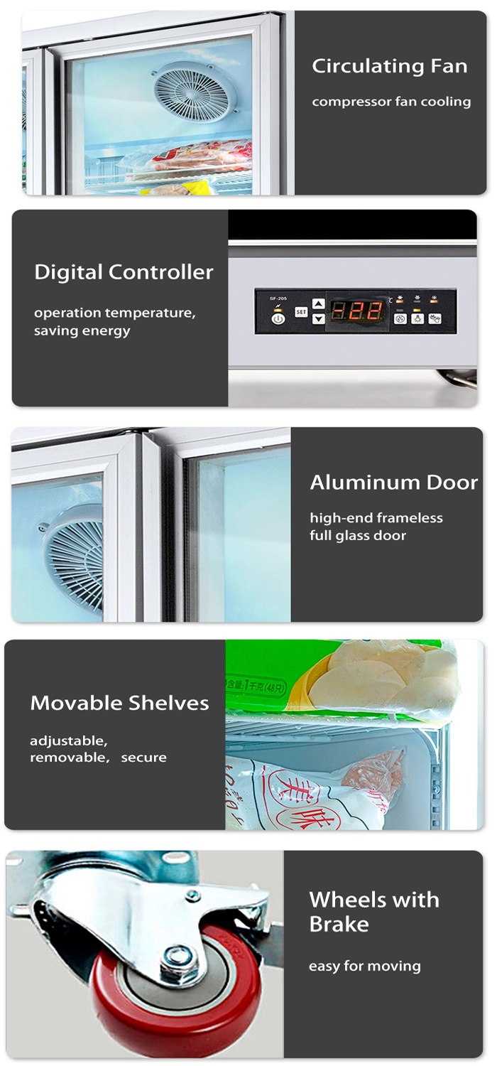 Commercial Glass Door Refrigerator Showcase Cooler for Sale
