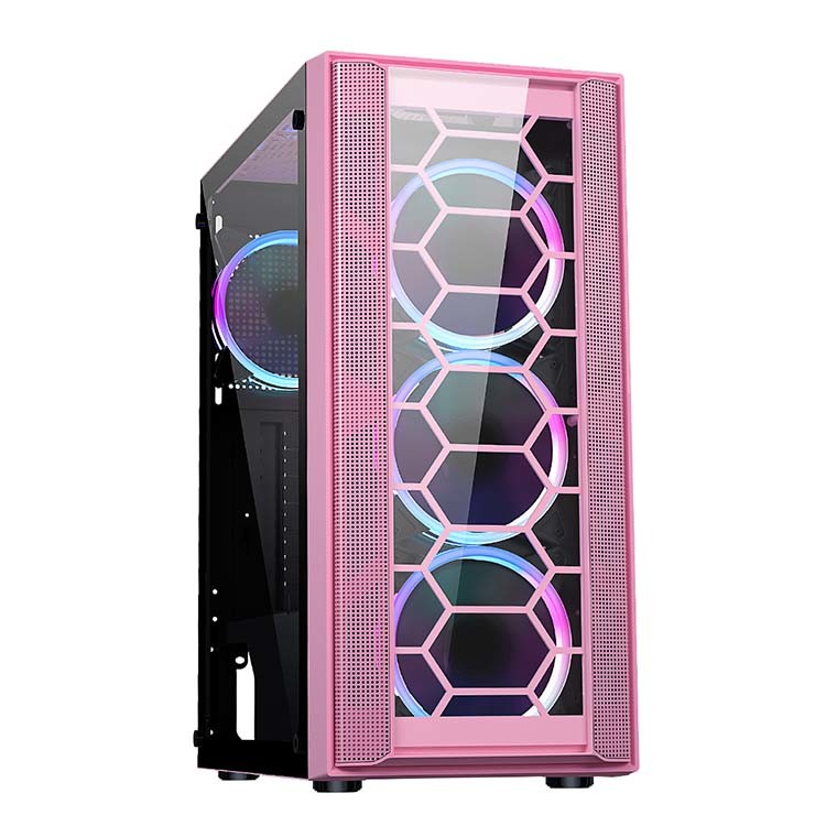 F07 Desktop PC Gabinete for Gaming with Acrylic Side Panel