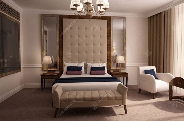 China Suppler Commercial Use Hotel Bed Room Furniture Bedroom Set Modern