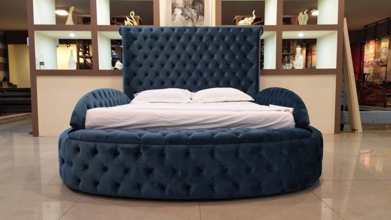 Bedroom Furniture Modern Velet Round Bed King Size