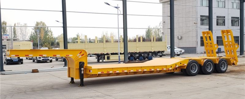 60ton Tri Axles Low Bed Trailer/Heavy Truck Low Bed Semitrailer