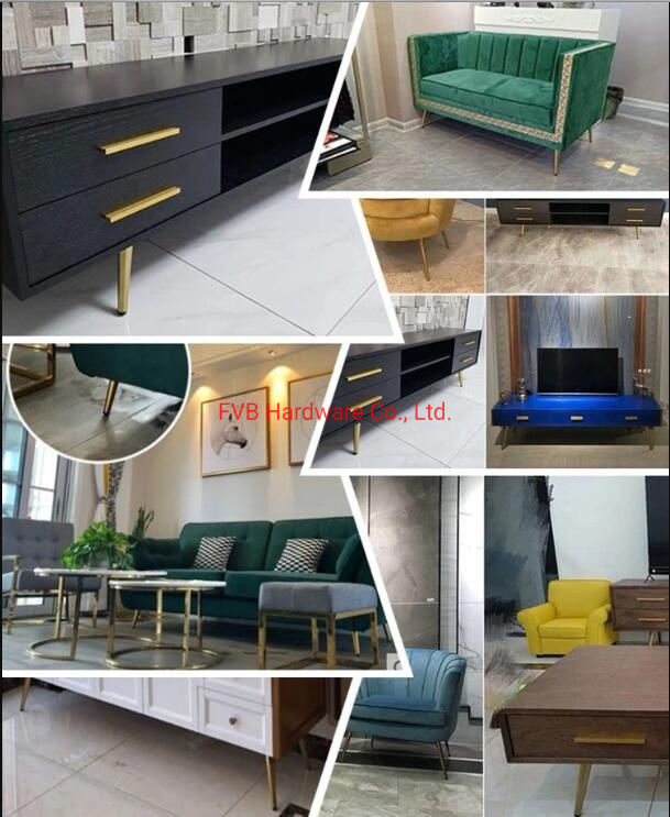 Factory Supply Modern Furniture Feet Round Gold Metal Sofa Legs