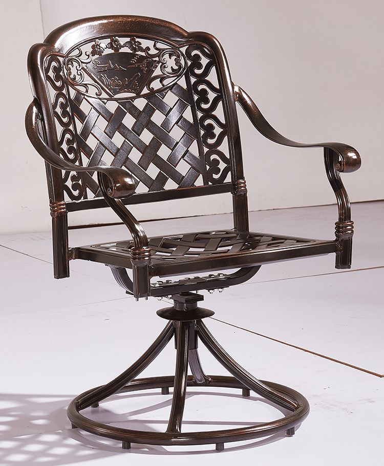 Hot Sale Rotatable Outdoor Swivel Chair Patio Set Cast Aluminum