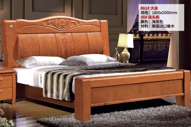 Solid Oak Wood Antique Classic Antique Style Double Bed