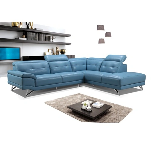 Leather Sofafabric and Leather Sectional Combination Sofas European Style Round Corner Sofa Home Furniture