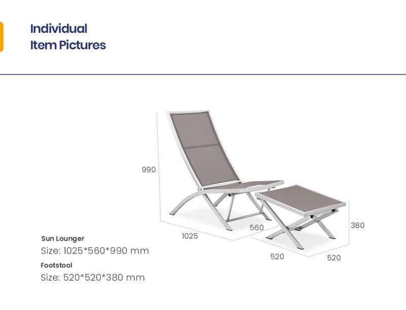 Highly Repurchased Sling Back Modern Day Bed Aluminum Sun Lounger