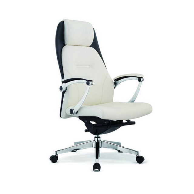 Classic Design Genuine Leather Aluminum Base Office Chair