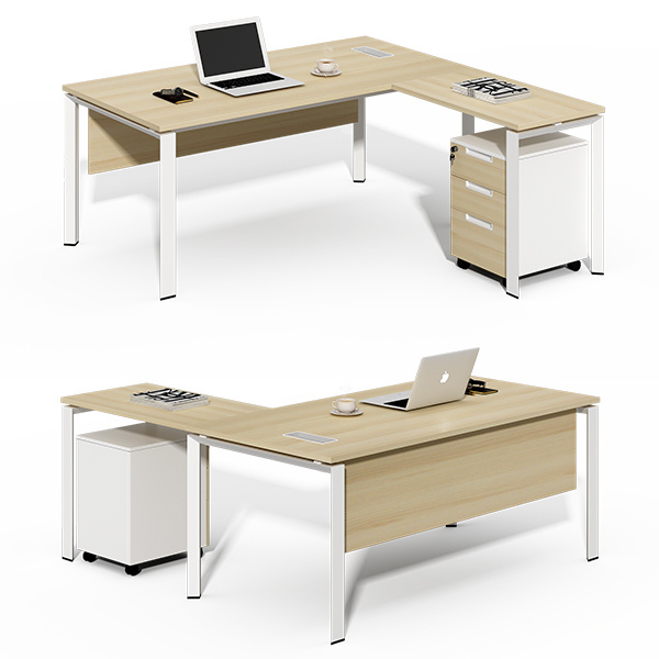 L Shaped Modern Office Executive Room Standing Tables for Boss