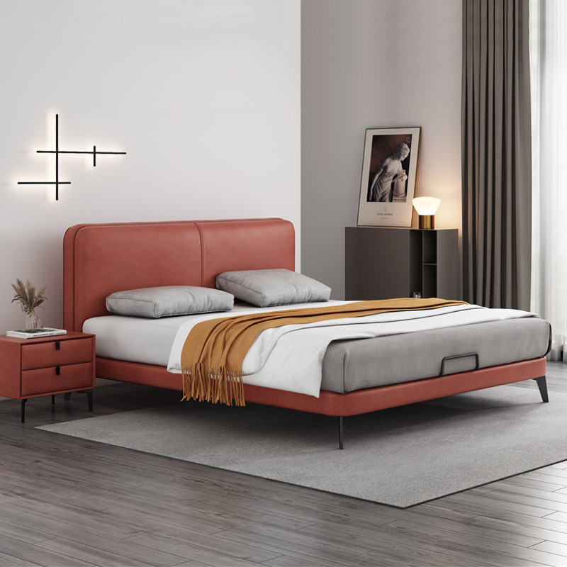 Modern Bed Flat Beds Platform Bedroom Furniture Upholstered Double Bed
