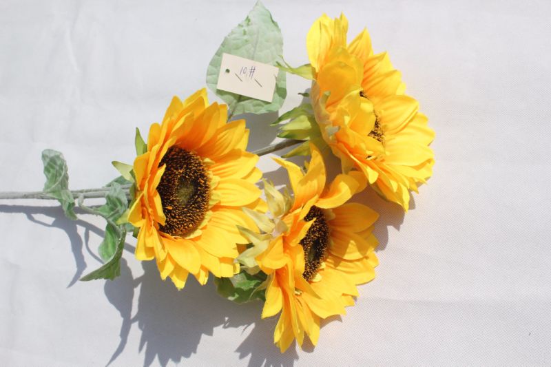 Silk Yellow Artificial Sunflowers Flowers Fake Flowers for Home Decoration