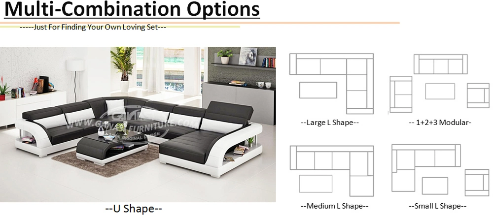 Simple Design Bedroom Furniture L-Shaped Movable Corner Sofa Set with Table